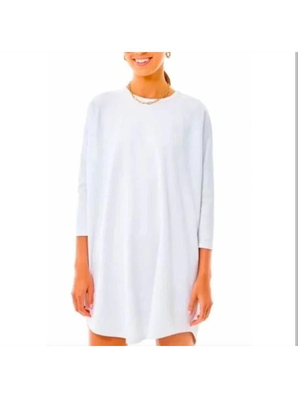 Pomander Place Tuckernuck Womens Sweatshirt Dress T-Shirt dress L/XL Off White
